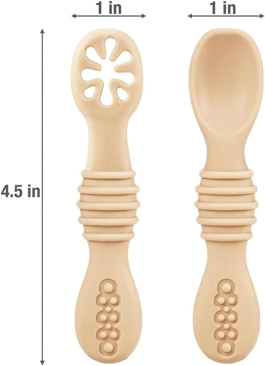 image:imagePandaEar 6 Pack Silicone Baby Spoons First Stage Self Feeding Utensils