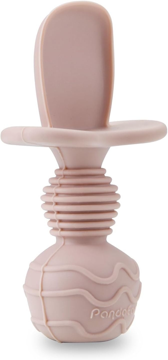 image:imagePandaEar 6 Pack Silicone Baby Spoons and Forks Self Feeding Utensils SetPink GreenLinen