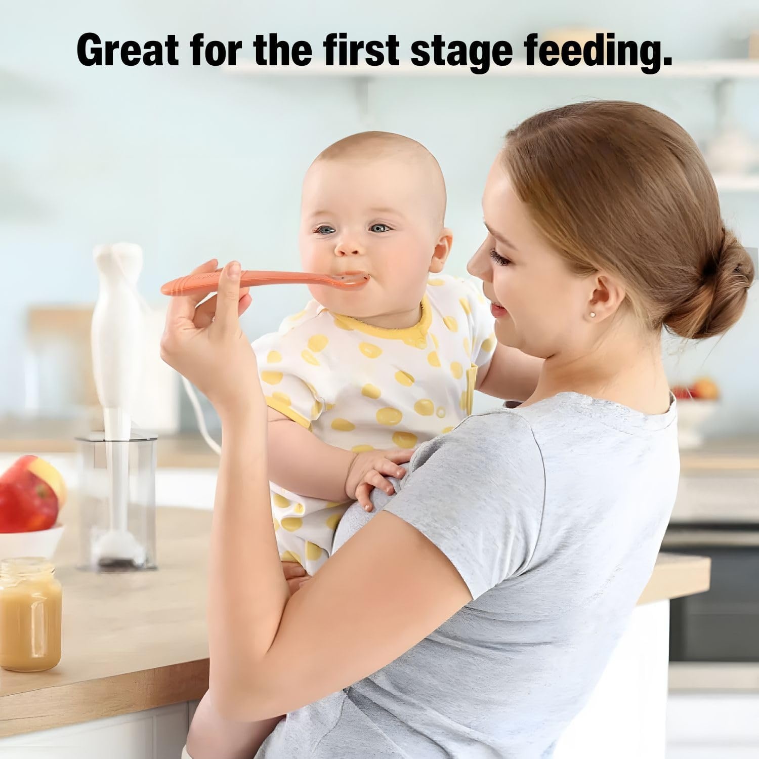 image:imagePandaEar Silicone Baby Spoons Self Feeding 5 Pack BPA Free 46 Months