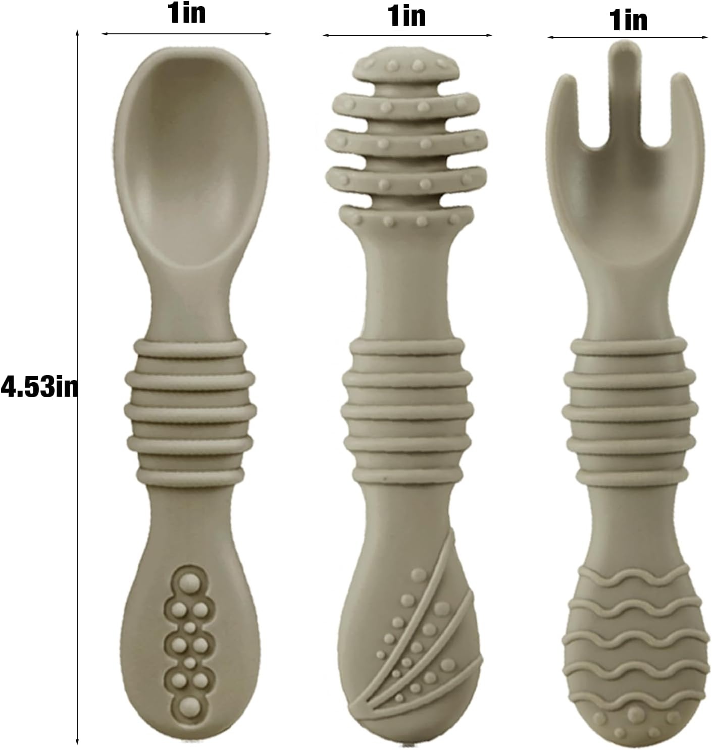 image:imagePandaEar Silicone Baby Spoons amp Fork Feeding Set 6 Pack BPA Free Fist Stage Silicone Self Feeding Utensils for Infant Baby Led Weaning Ages 6 Months