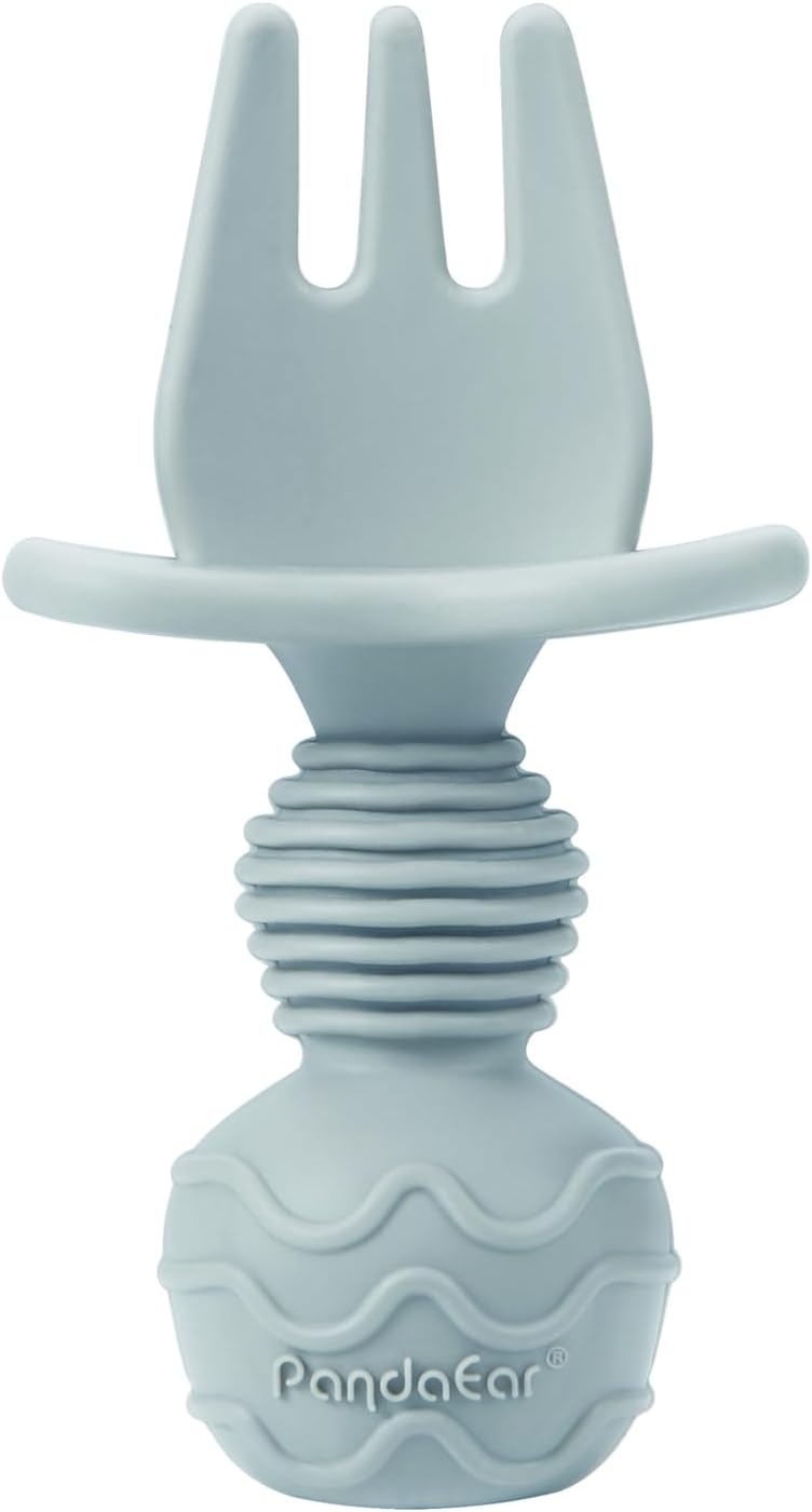 image:imagePandaEar Silicone Baby Spoons and Forks AntiChoke Guard 612 Months