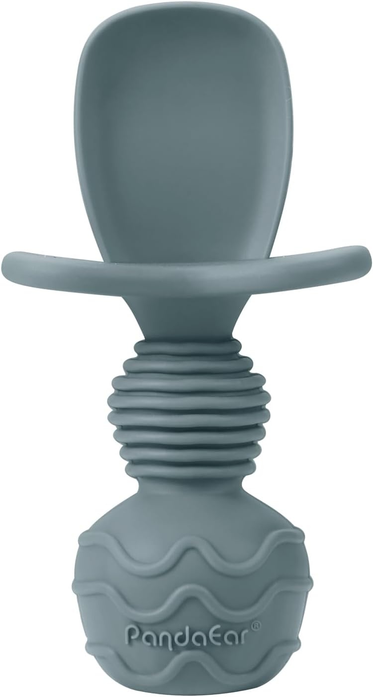 image:imagePandaEar Silicone Baby Spoons and Forks AntiChoke Guard 612 Months