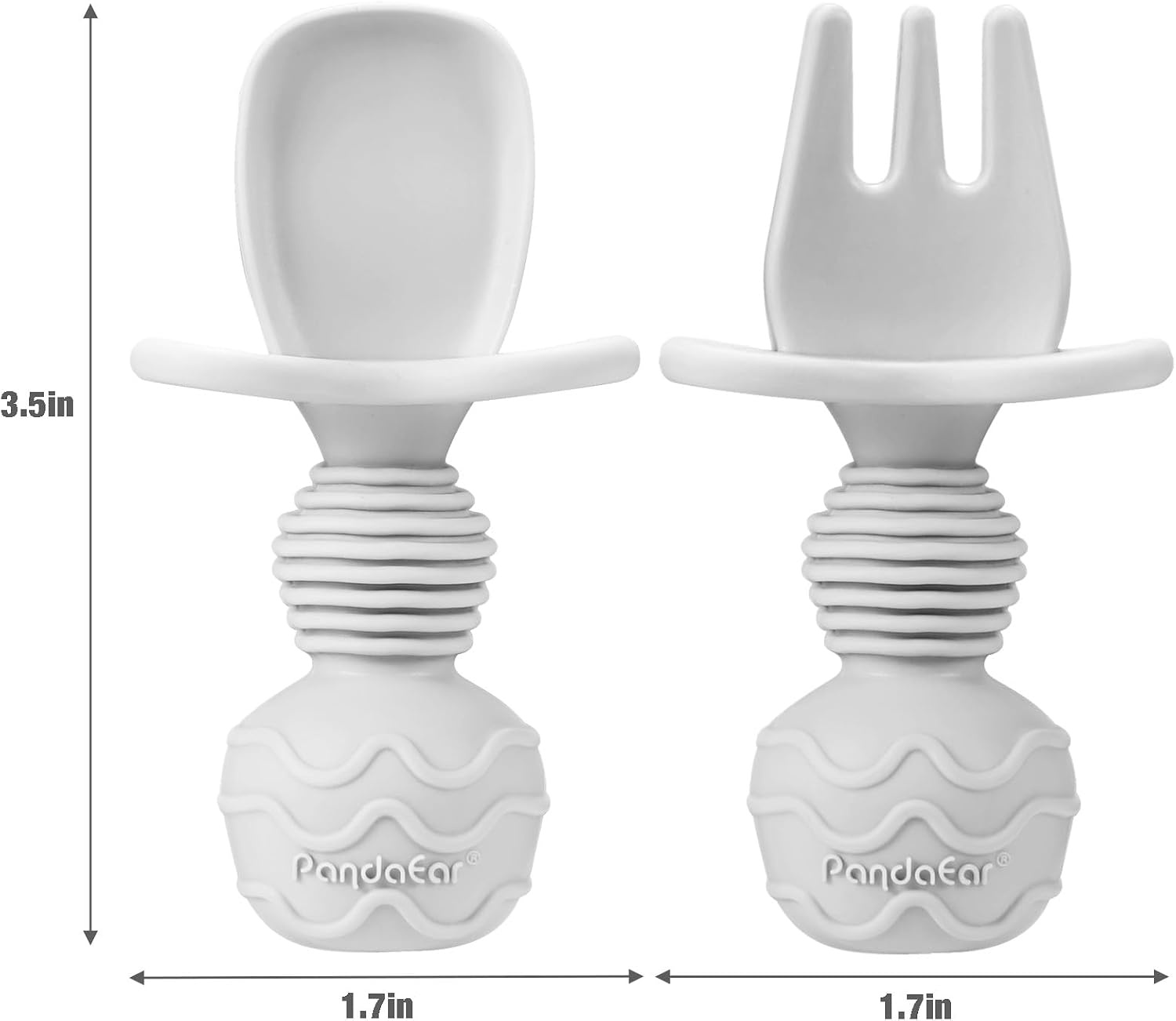 image:imagePandaEar Silicone Baby Spoons and Forks AntiChoke Guard 612 Months