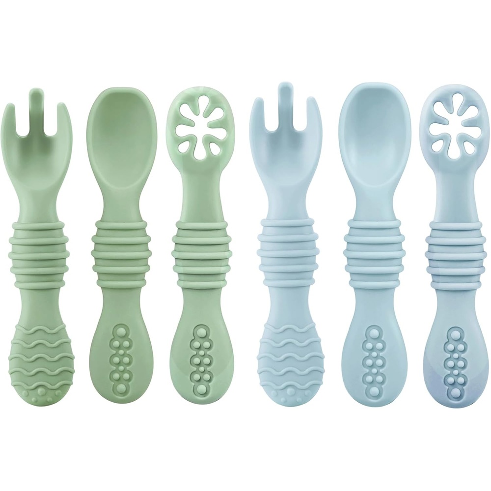 image:imagePandaEar 6 Pack Baby Silicone Spoons Baby Led Weaning Utensils 612 Months