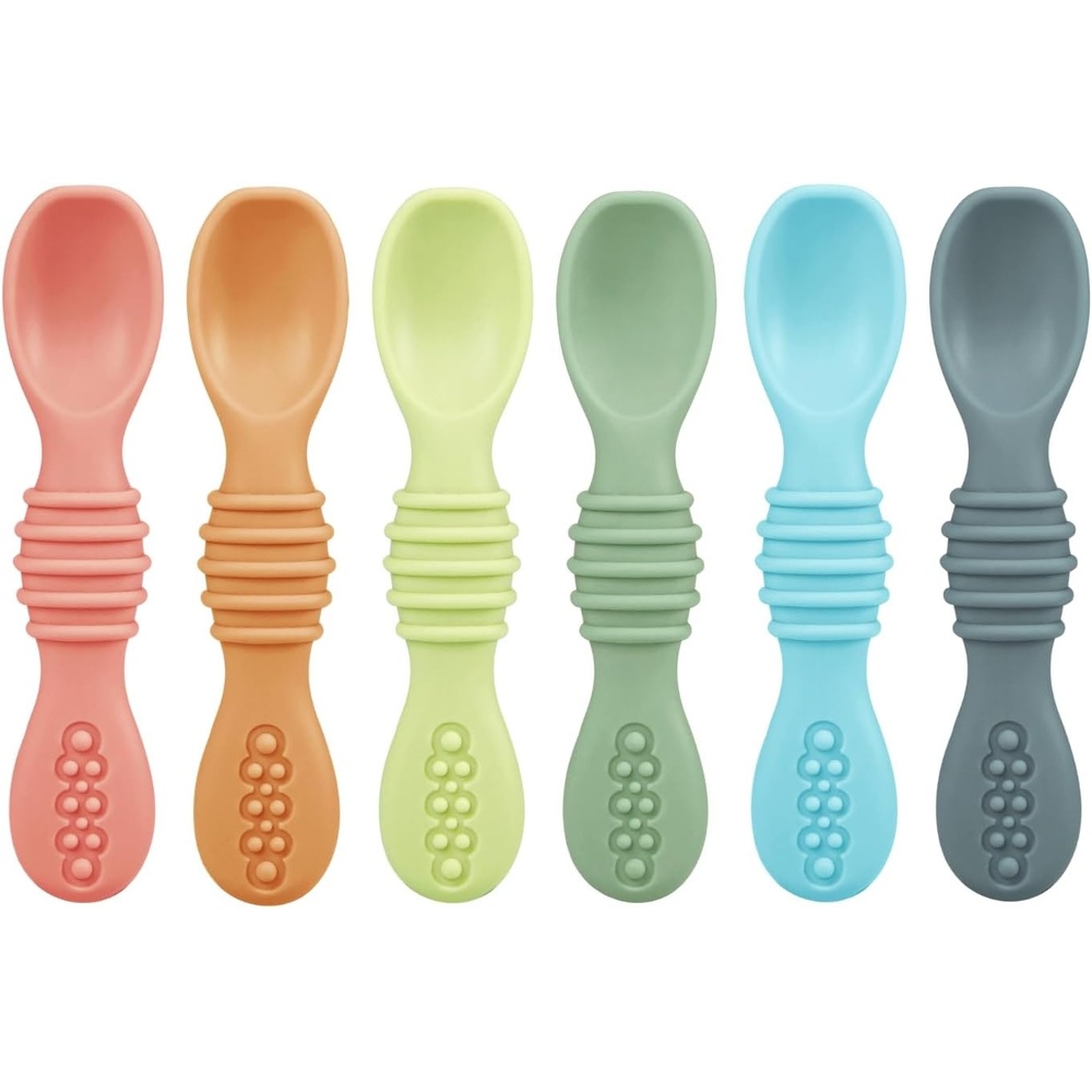 image:imagePandaEar 6 Pack Silicone Baby Spoons  Self Feeding Utensils 612 Months  Infant Spoons First Stage  Baby Feeding Essentials