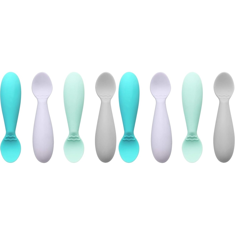 image:imagePandaEar Baby Infant Spoons BPA Free 4Pack Soft Silicone Self Feeding Fat Handle Utensil4 Count Pack of 2