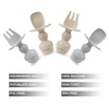 PandaEar (4 Pack) Silicone Baby Led Weaning Spoon Fork| First Training Self Feeding Utensils Set| Anti-Choke Silverware Eating Supplies for Toddler 6 Months Up (Carnation Grey)(Carnation Grey)