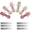 PandaEar 6 Pack Silicone Baby Spoons and Forks, Self Feeding Utensils Set(Pink)