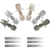 PandaEar 6 Pack Silicone Baby Spoons and Forks, Self Feeding Utensils Set(Tan Walnut&Grey)