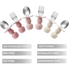 PandaEar 6 Pack Stainless Steel Toddler Spoons and Fork Feeding Set – Anti-Choke First Self Feeding Utensils for Kids Baby Boys Led Weaning Ages 18 Months+ (Blue/Grey/Peach)(Pink/Beige)