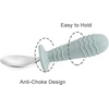 PandaEar 6 Pieces Baby Toddler Silicone Stainless Steel Utensils Silverware Spoon Fork for Baby Toddler BPA Free with Silicone Holding Anti-Choke Design (Blue Pink White)(Blue Pink White)