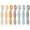 PandaEar 7 Pack Silicone Baby Feeding Spoon, Baby Led Weaning Supplies(Curved Spoon)