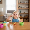 PandaEar 7 Pack Silicone Baby Feeding Spoon, Baby Led Weaning Supplies(Curved Spoon)