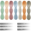 PandaEar 7 Pack Silicone Baby Feeding Spoon, Baby Led Weaning Supplies(Solid Spoon)