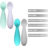 PandaEar Baby Infant Spoons BPA Free, 4-Pack, Soft Silicone, Self Feeding Fat Handle Utensil(4 Count (Pack of 1))