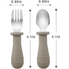 PandaEar Toddler Utensils, 6 Pack Kids Spoons and Forks, 18/8 Stainless Steel & Food Grade Silicone Children Silverware Set, Dishwasher Safe (Light Tan/Walnut/Blue)(Blue/Brown/Red)