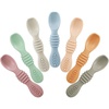 PandaEar 7 Pack Silicone Baby Feeding Spoon, Baby Led Weaning Supplies(Solid Spoon)