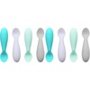 PandaEar Baby Infant Spoons BPA Free, 4-Pack, Soft Silicone, Self Feeding Fat Handle Utensil(4 Count (Pack of 2))