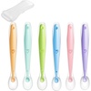 PandaEar Baby Silicone Soft Spoons| Training Feeding for Kids Toddlers Children and Infants| BPA Free 6 Pack| Baby Led Weaning Spoon| Gum-Friendly First Stage(Baby Spoons)