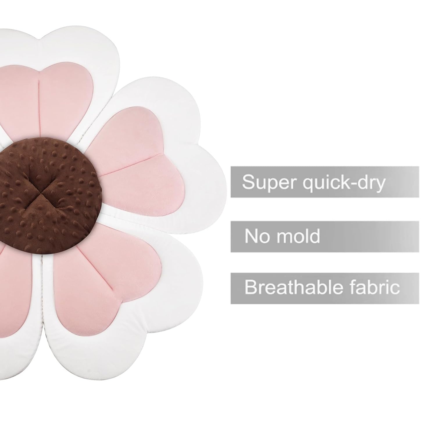 image:imagePandaEar Baby Bath Pad for Infant Newborn Bath Baby Bath Seat to Toddler 0 to 6 Months and Up Soft Flower Petals for Sink Bathtub Essentials Shower Gift Pink Heart