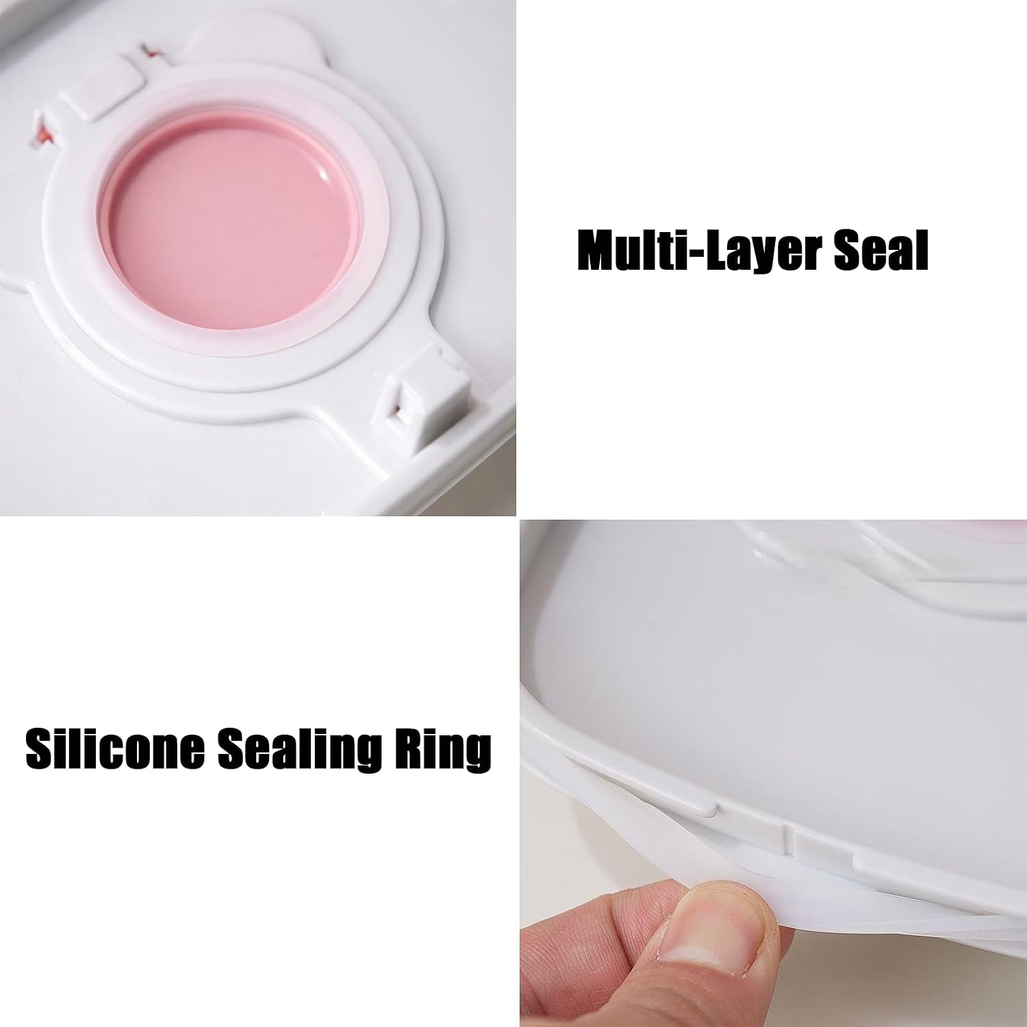 image:imagePandaEar 2 Pack Portable Baby Wipes Dispenser Refillable Wet Wipe Case with Secure Lid and Carrying Strap for Travel Diaper Bag Car and Nursery Bear PinkGreen