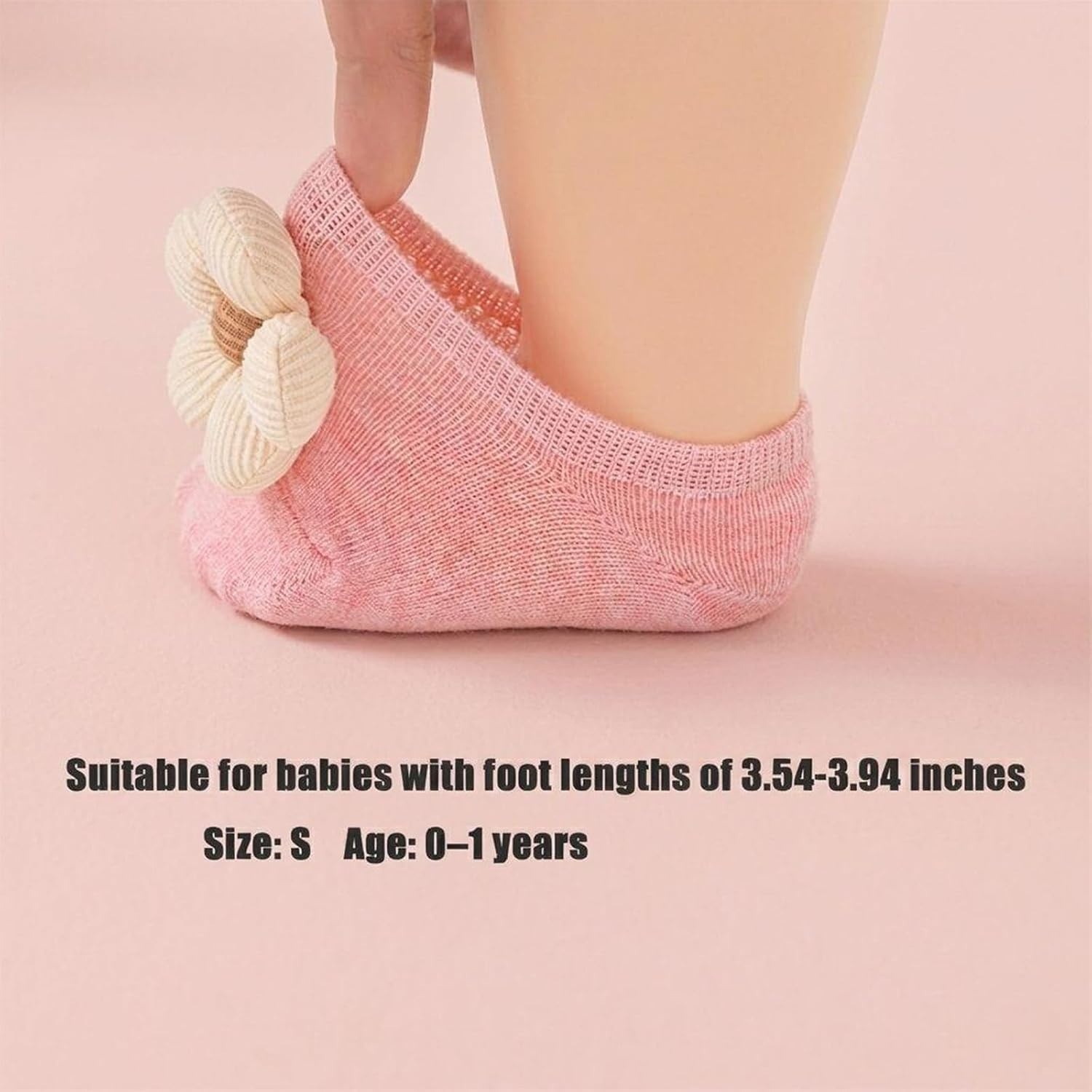 image:imagePandaEar 2 Pairs Baby Girl Flower Grip Socks NonSlip Floor Socks 012M
