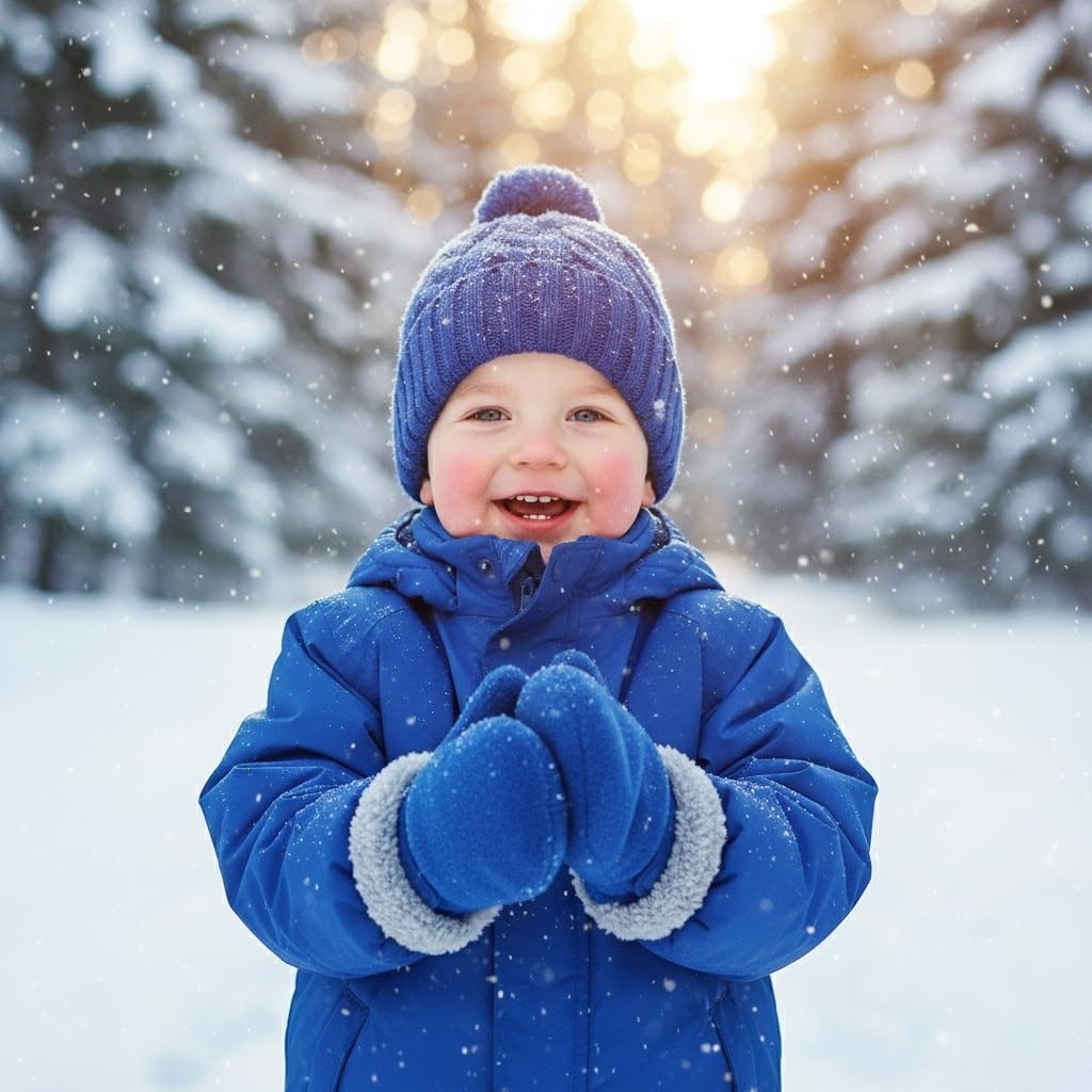 image:imagePandaEar 2 Pairs Baby Toddler Mittens Winter Warm Fleece Gloves Sherpa Lined No Thumb Infant Mittens for Boys