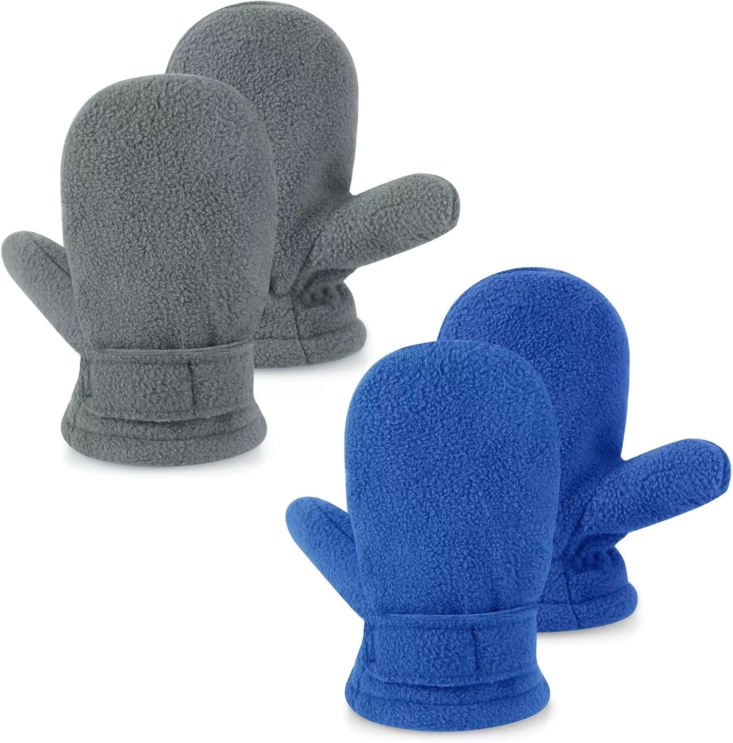 image:imagePandaEar 2 Pairs Baby Toddler Mittens Winter Warm Fleece Gloves Sherpa Lined No Thumb Infant Mittens for Boys