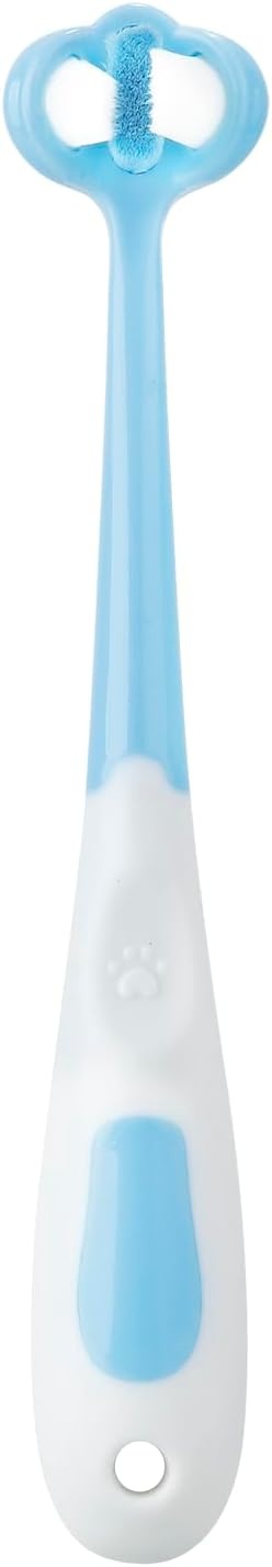 image:imagePandaEar 3 Pack Baby Toothbrush ThreeSided Baby Training Toothbrush for Ages 14 Years Infant Training Brush EasyGrip Handle