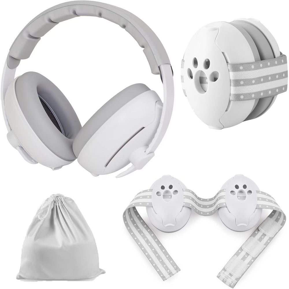 image:imagePandaEar Baby Ear Protection Noise Cancelling Headphones for Babies with Adjustable Headband Noise Reduction Earmuffs for Infant and Toddlers 036 MonthsGray