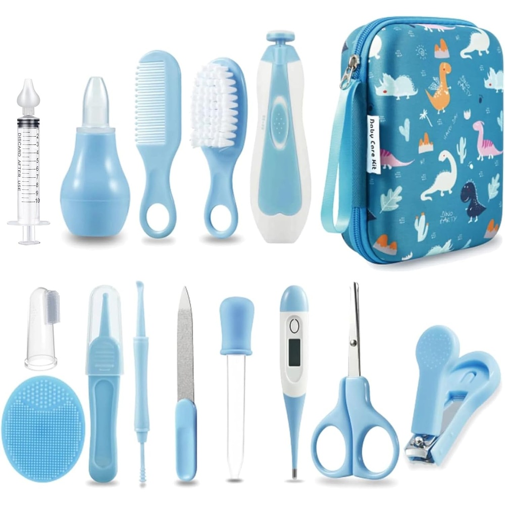 image:imagePandaEar Baby Healthcare and Grooming Kit Baby Nursery Health Care Set Electric Safety Nail Trimmer Newborn Essentials Kit for Infant Toddlers Kids 19 in 1 Blue
