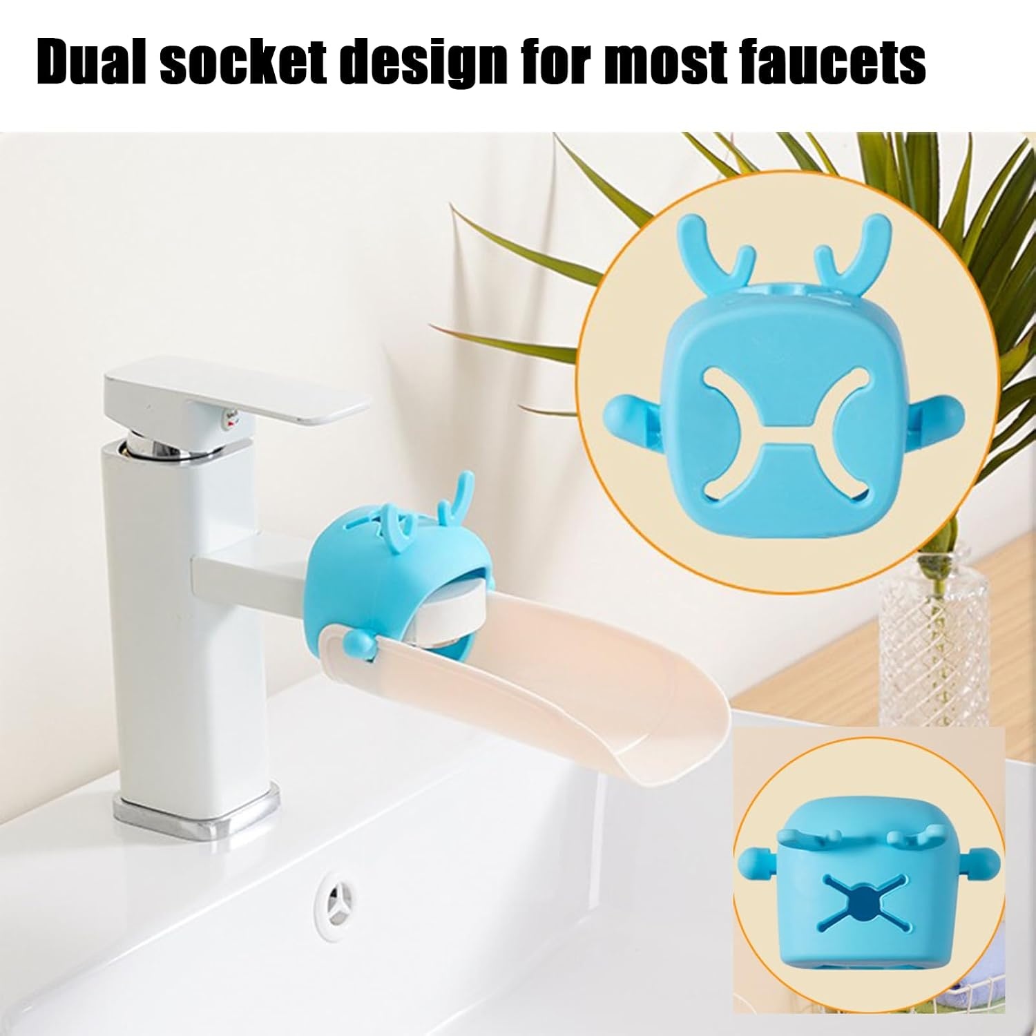 image:imagePandaEar 3 Pack Faucet Extender for Toddlers Sink Extenders Baby Hand Washing Water Spout Extender for Bathroom Sink Kitchen PinkBlueGreen