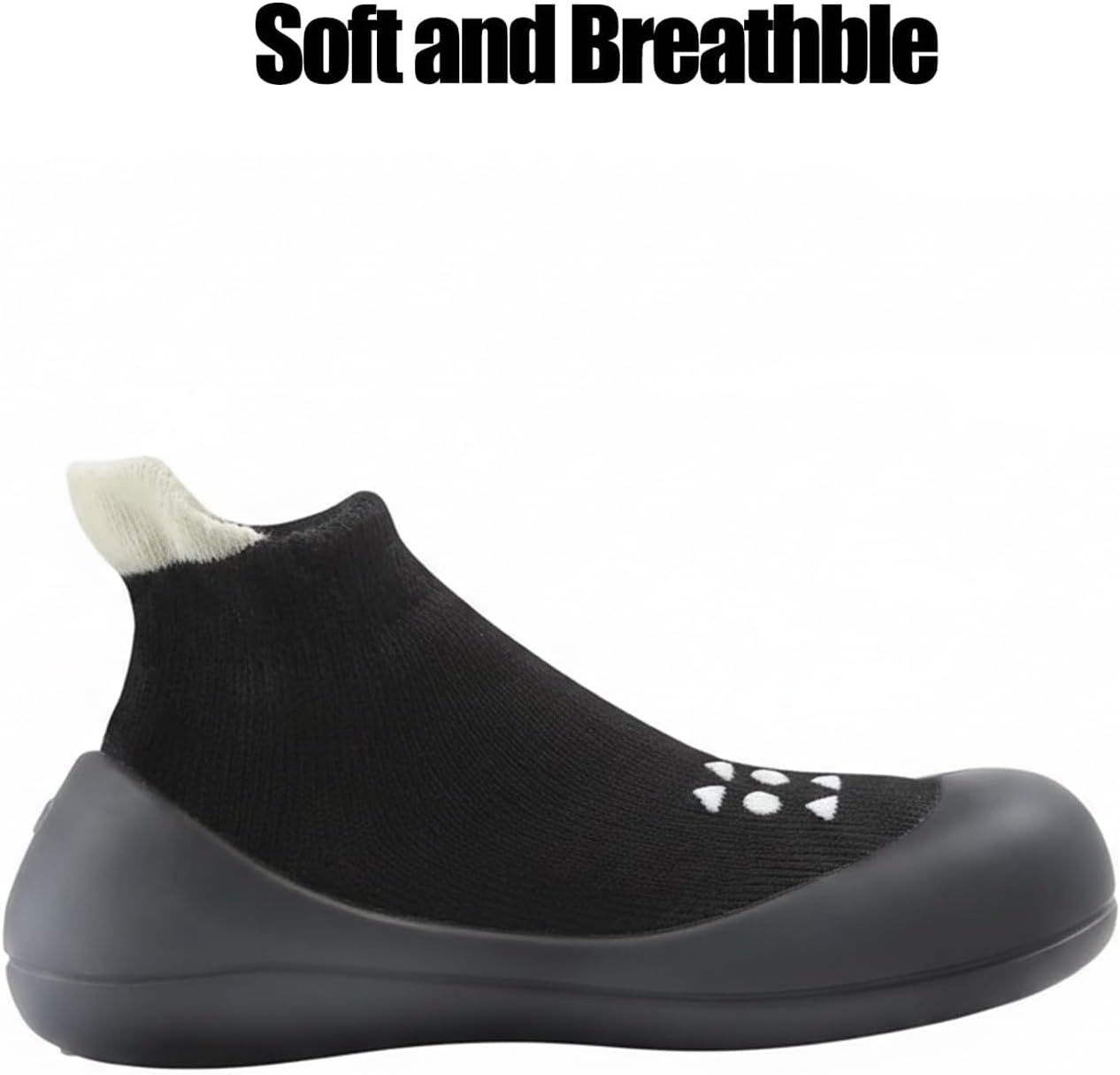 image:imagePandaEar Baby Sock Shoes Toddler Walking Shoes NonSlip Soft Sole Sneakers Breathable Slippers for Infant Boys GirlsBlack