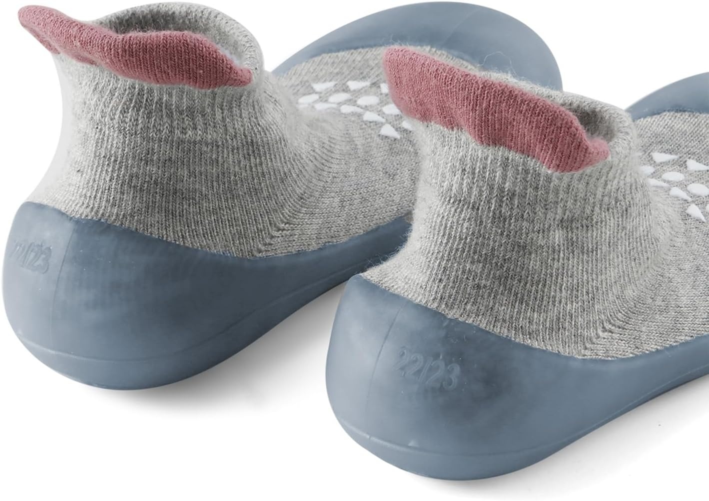 image:imagePandaEar Baby Sock Shoes Toddler Walking Shoes NonSlip Soft Sole Sneakers Breathable Slippers for Infant Boys GirlsGrey