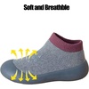 PandaEar Baby Sock Shoes Toddler Walking Shoes, Non-Slip Soft Sole Sneakers Breathable Slippers for Infant Boys Girls(Grey)