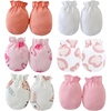 PandaEar 6 Pairs Newborn No Scratch Mittens, 100% Cotton Baby Girls Mittens