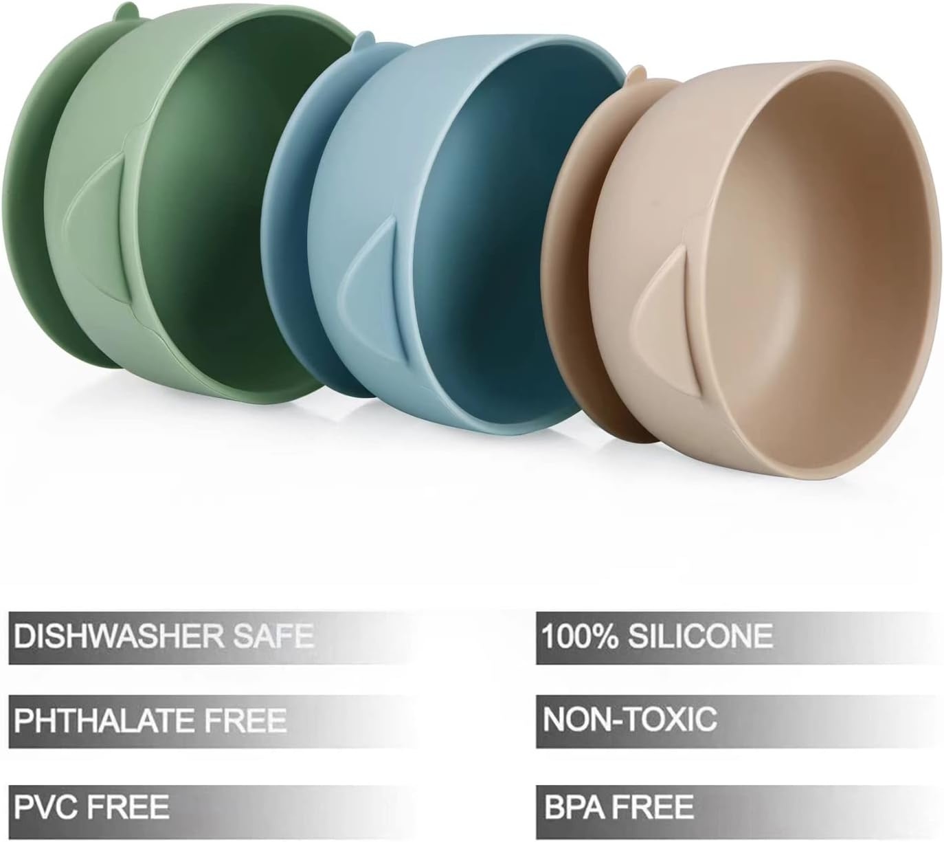 image:imagePandaEar 3 Pack Baby Bowls amp 2 Pack Cups