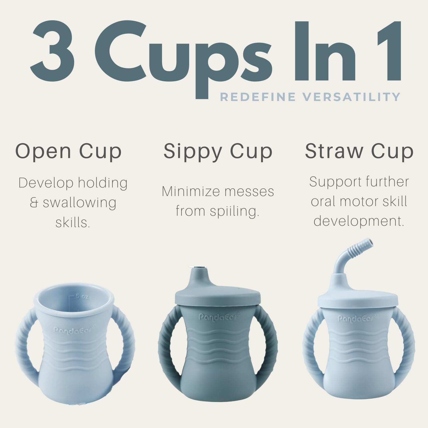 image:imagePandaEar 3 Pack Baby Bowls amp 2 Pack Cups