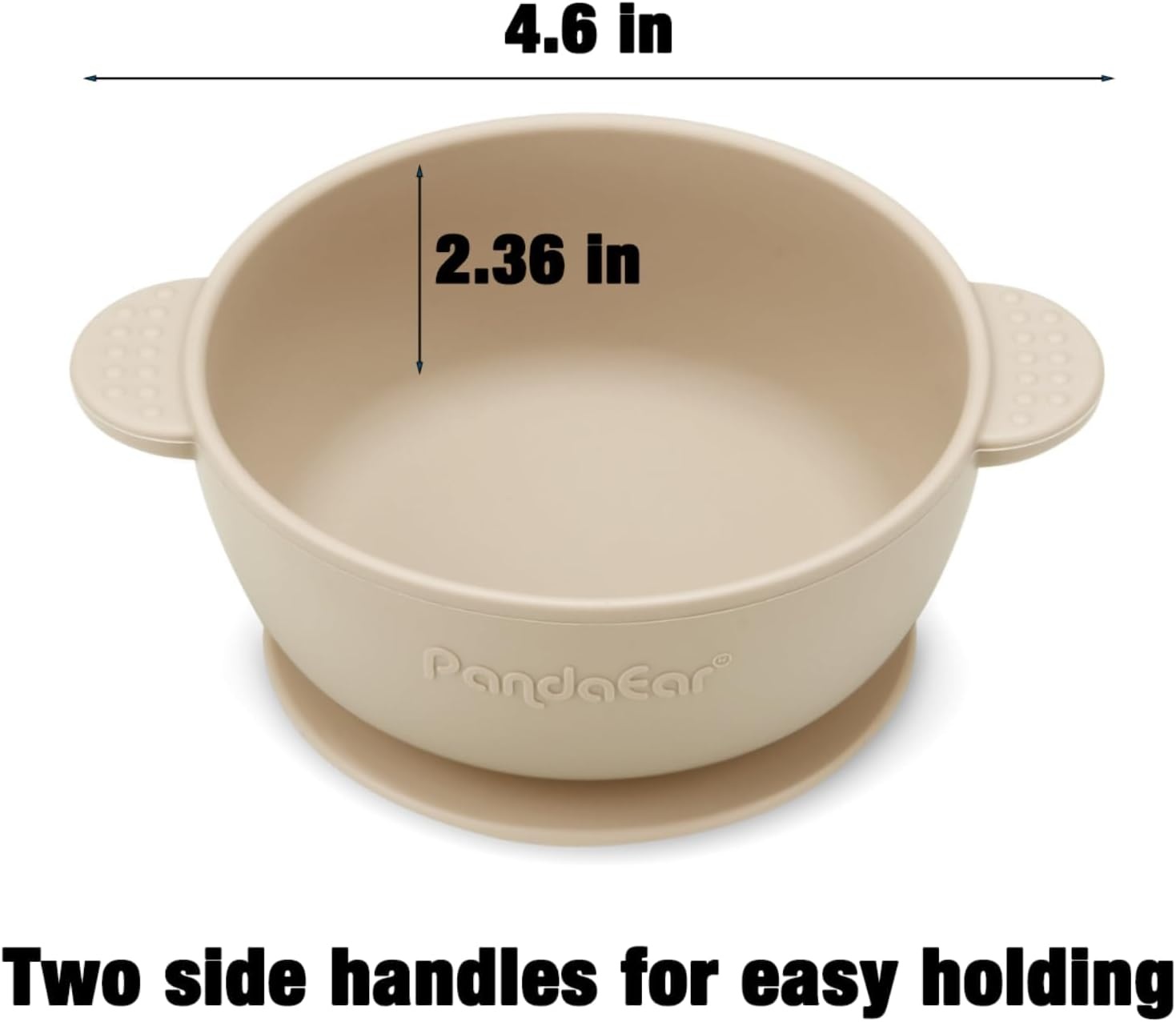 image:imagePandaEar 3 Pack Baby Bowls with Suction Stay Put Silicone Food Bowl for Babies Kids Toddlers Infants Food Grade Soft Safe BPAFree Silicone Brown Grey TanPink Green Light Tan