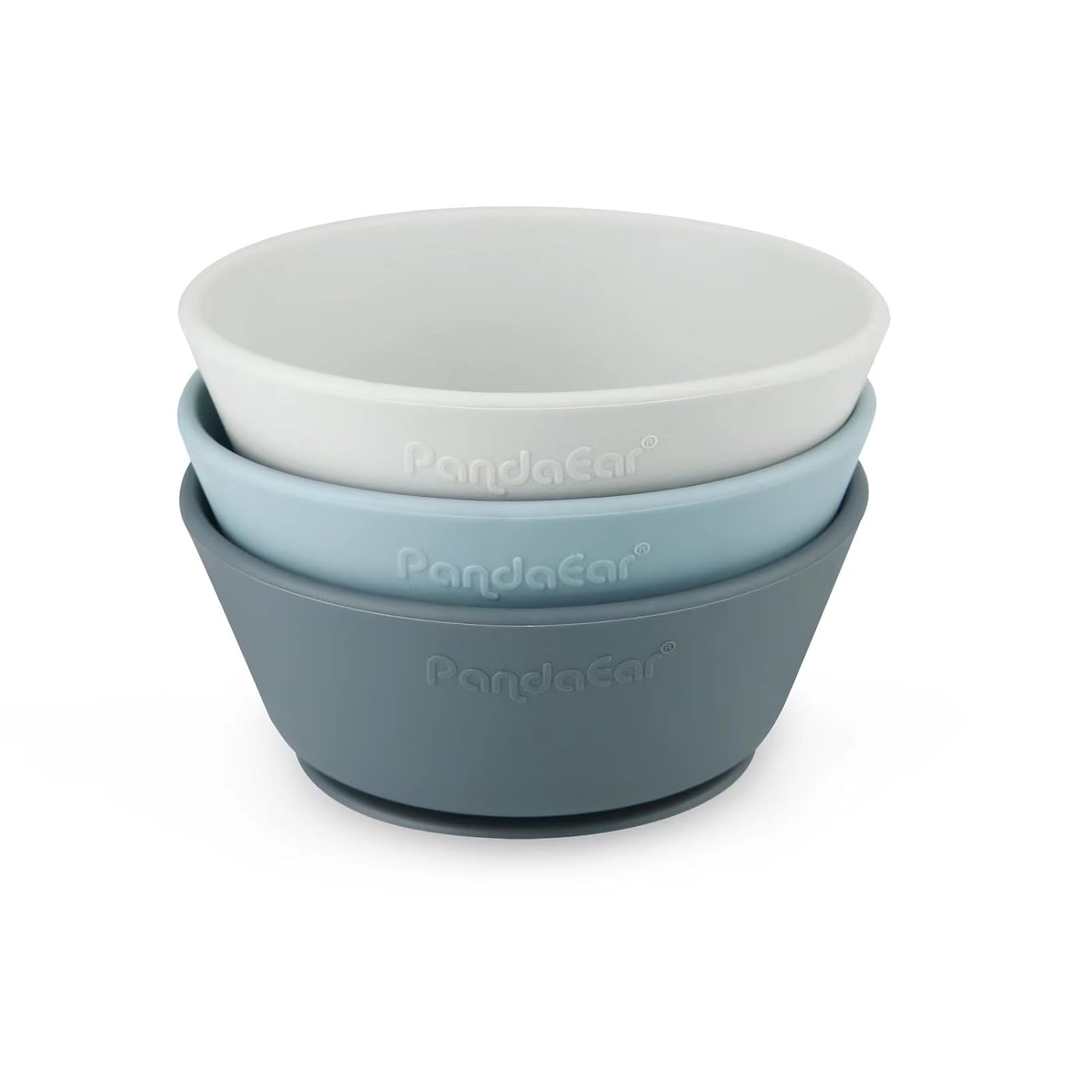 image:imagePandaEar 3 Pack Silicone Baby Suction Bowls First Stage Feeding Bowls