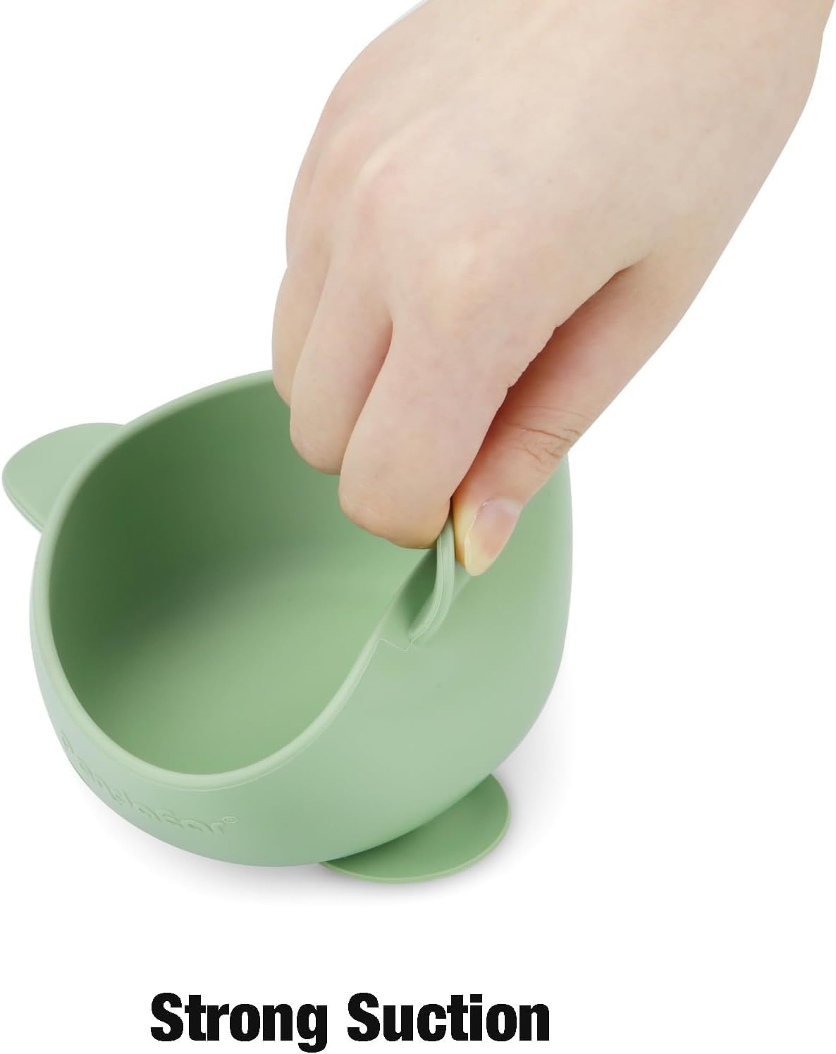 image:imagePandaEar 3 Pack Silicone Suction Baby Bowls amp 3 Baby Feeding SpoonsBlue Green Brown