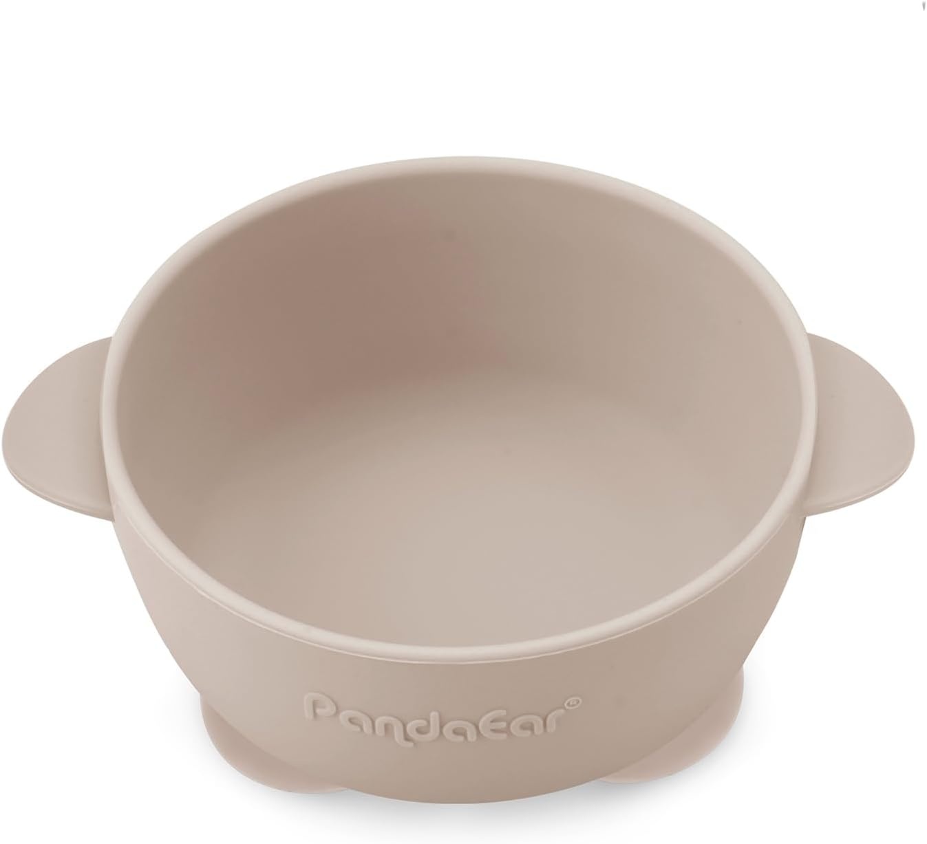 image:imagePandaEar 3 Pack Silicone Suction Baby Bowls amp 3 Baby Feeding SpoonsLinen Brown Tan