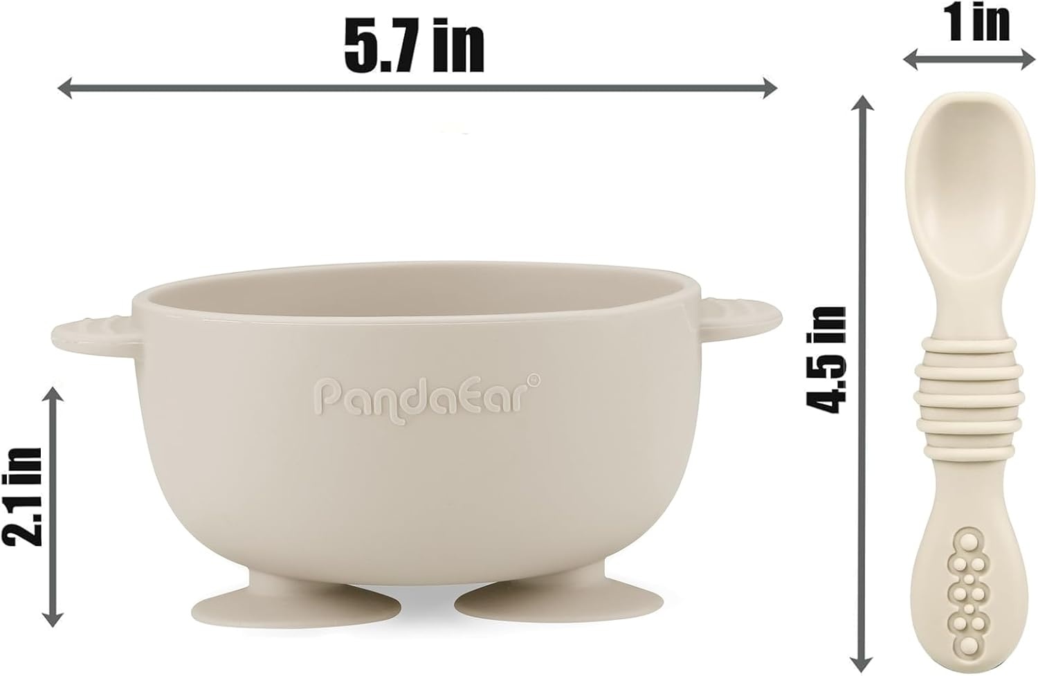 image:imagePandaEar 3 Pack Silicone Suction Baby Bowls amp 3 Baby Feeding SpoonsPink Rose Linen