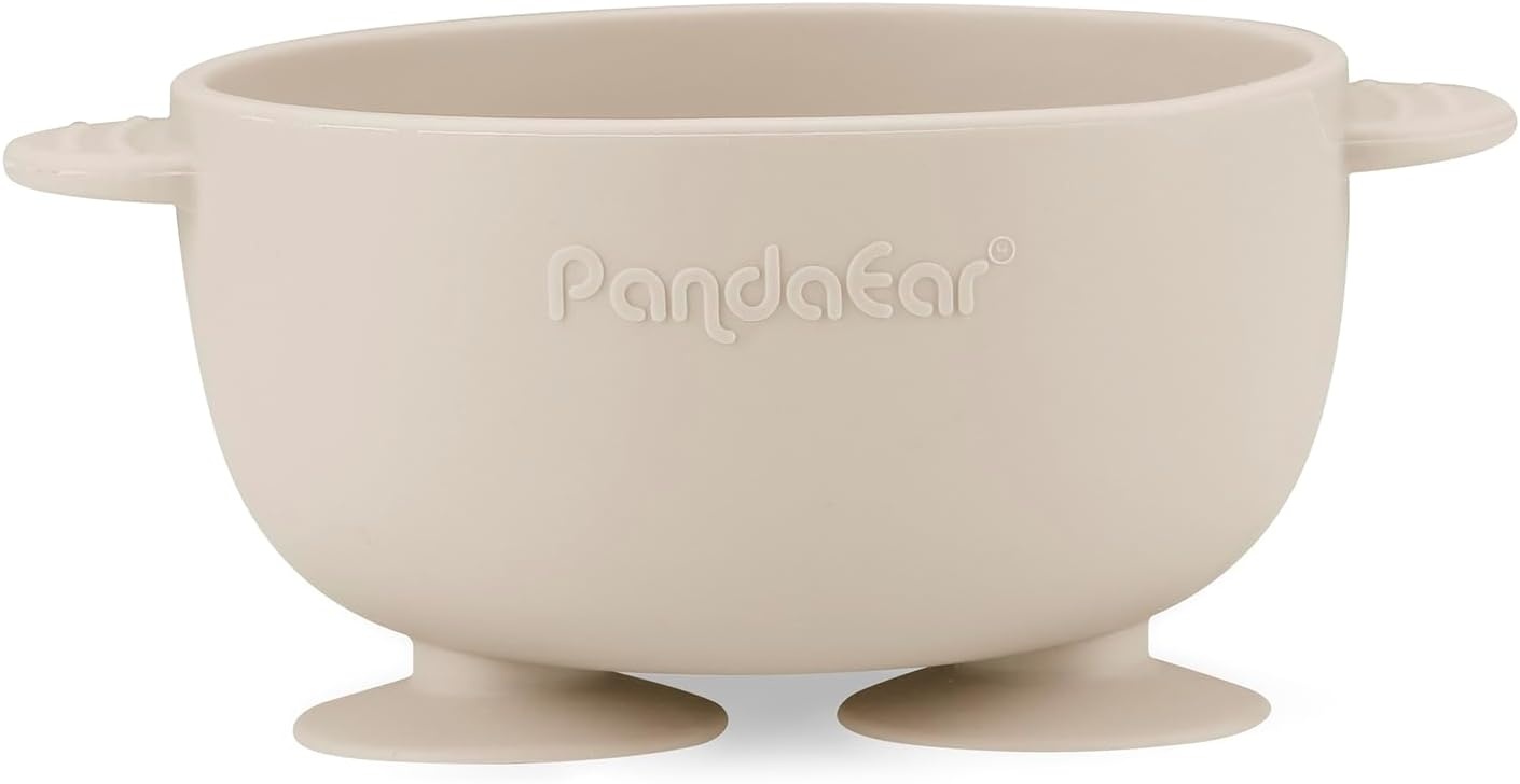 image:imagePandaEar 3 Pack Silicone Suction Baby Bowls amp 3 Baby Feeding SpoonsPink Rose Linen