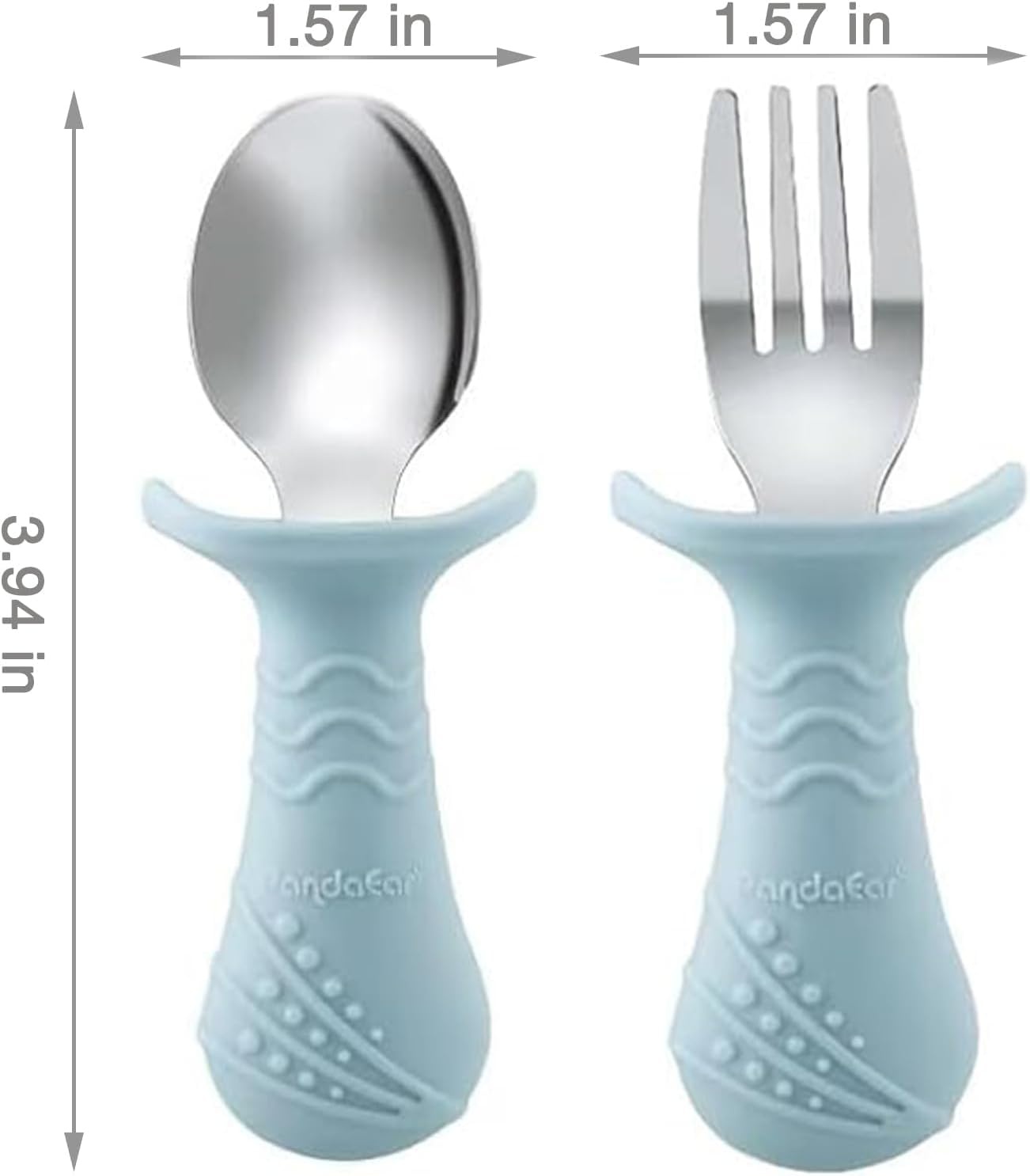 image:imagePandaEar 6in1 Stainless Steel Baby Feeding Set Divided Suction Plate Bowl Sippy Cup with Straw Bib Spoon amp Fork BPAFree Toddler Feeding Essentials for SelfFeeding PinkBlue
