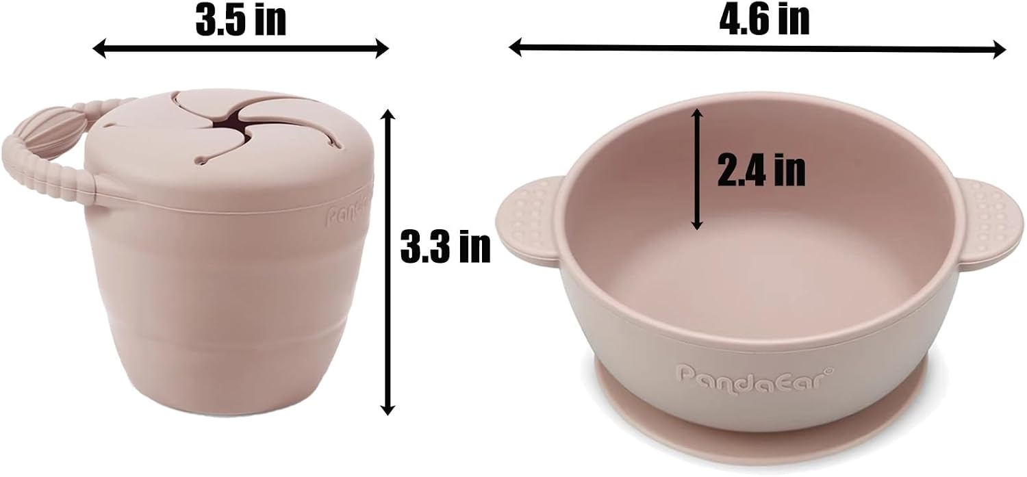 image:imagePandaEar 9PCS Silicone Baby Feeding Set amp 7 Pack Silicone Baby Feeding Spoons