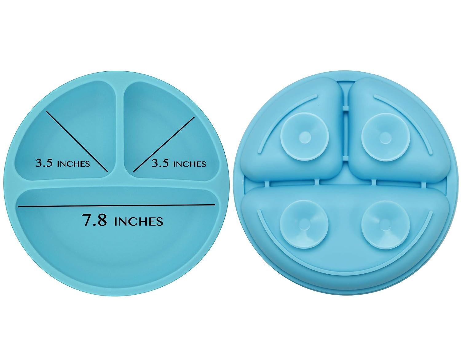 image:imagePandaEar Divided Unbreakable Silicone Baby and Toddler Plates amp Stay Put Spill Proof Stackable Baby Suction Bowls