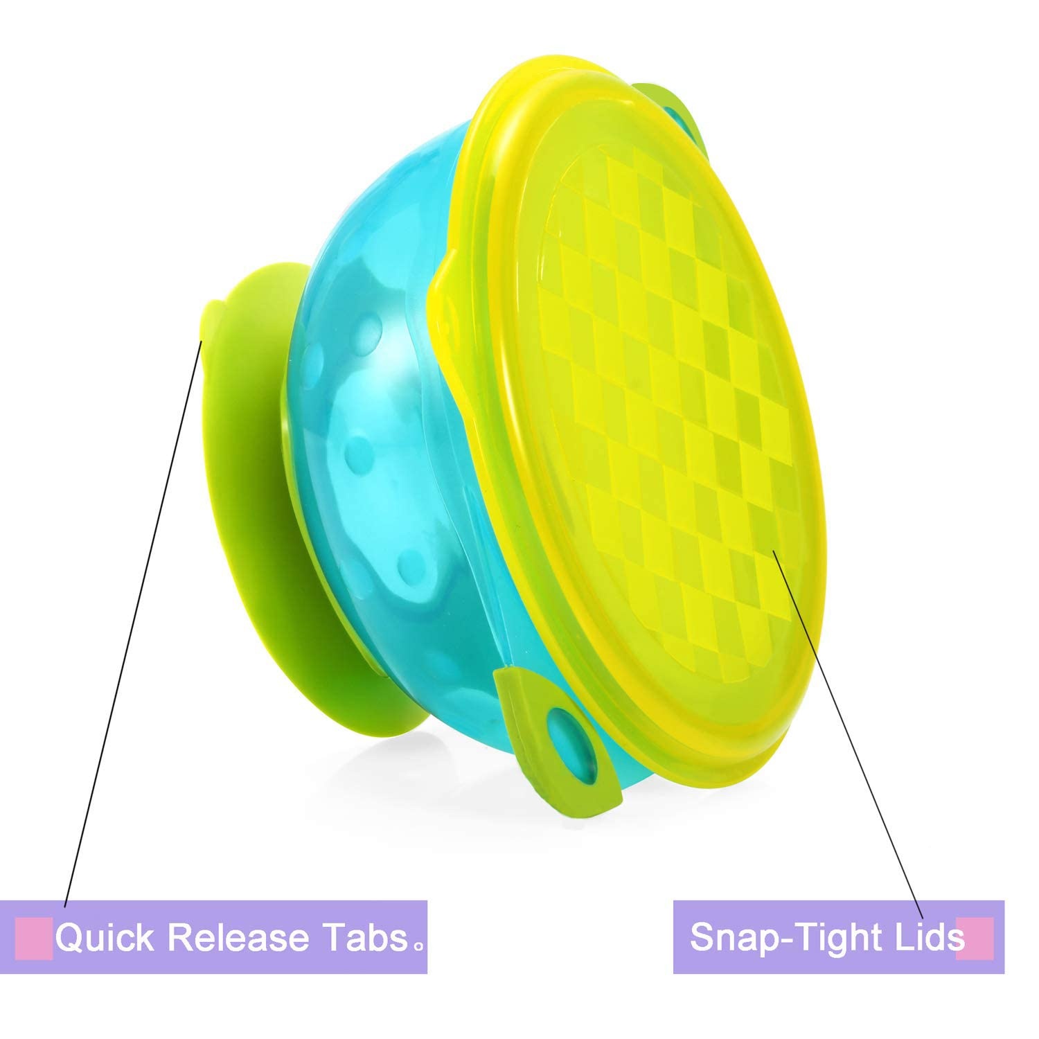 image:imagePandaEar Divided Unbreakable Silicone Baby and Toddler Plates amp Stay Put Spill Proof Stackable Baby Suction Bowls