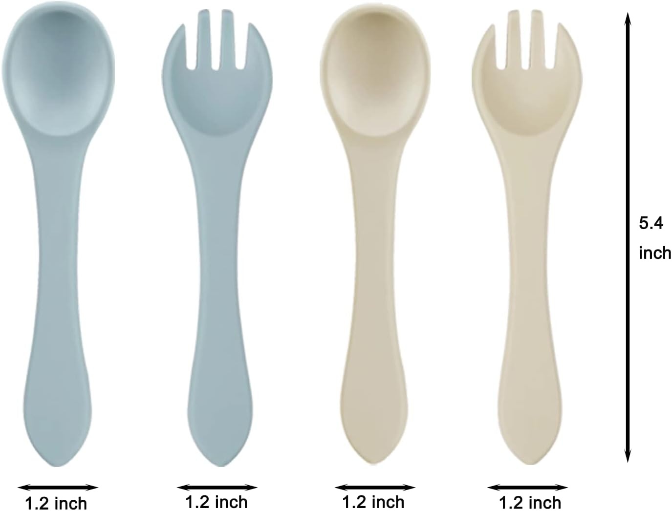 image:imagePandaEar Silicone Baby Feeding Set 2 Divided Suction Plate 2 Suction Bowl 2 Tiny Cup with 2 Spoons Baby Led Weaning Supplies Self Feeding Utensils Blue WhiteBlue White