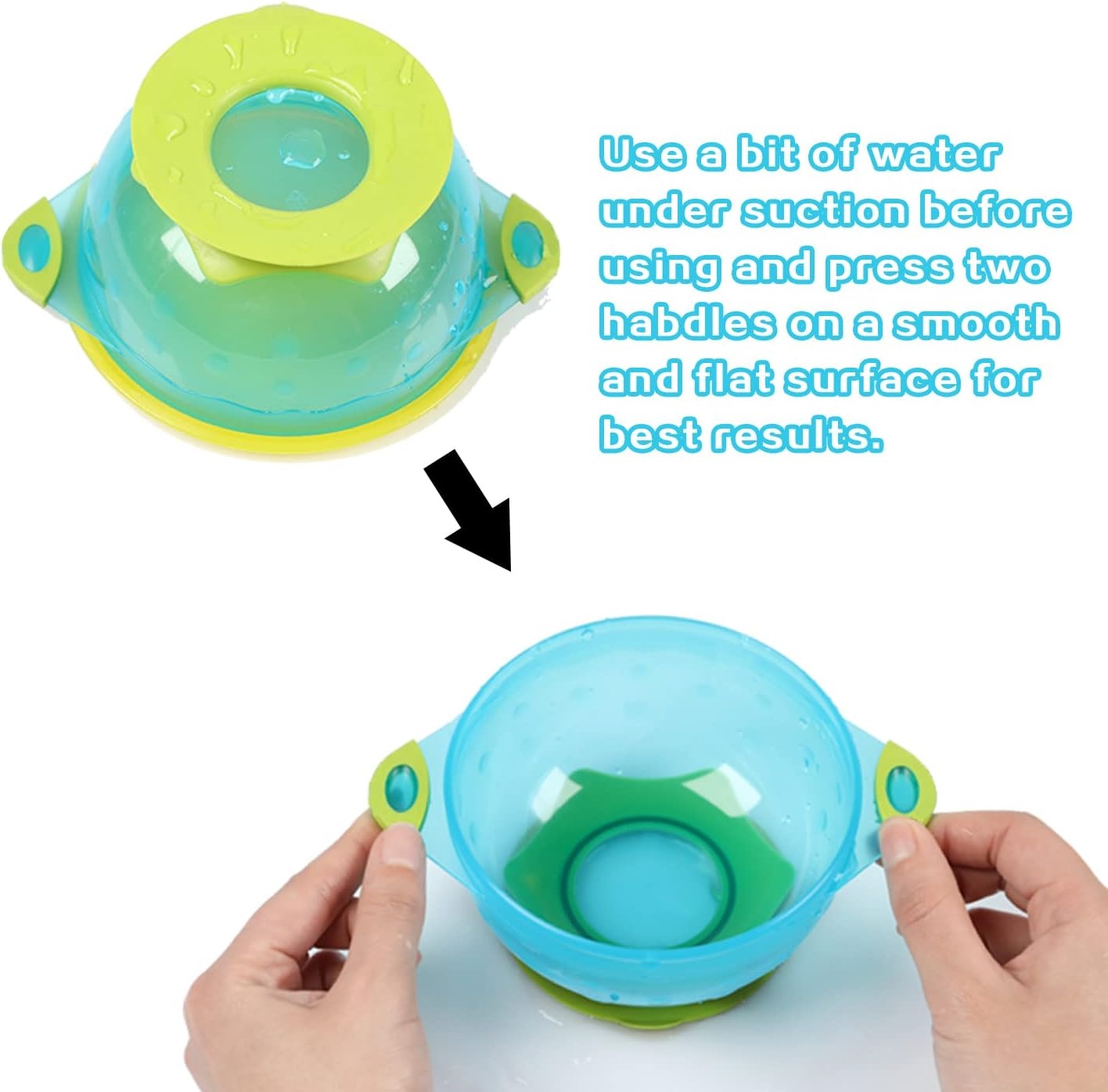 image:imagePandaEar Stay Put Spill Proof Stackable Baby Suction Bowls 3 Sizes for Toddlers with Secure Lids BPA Free